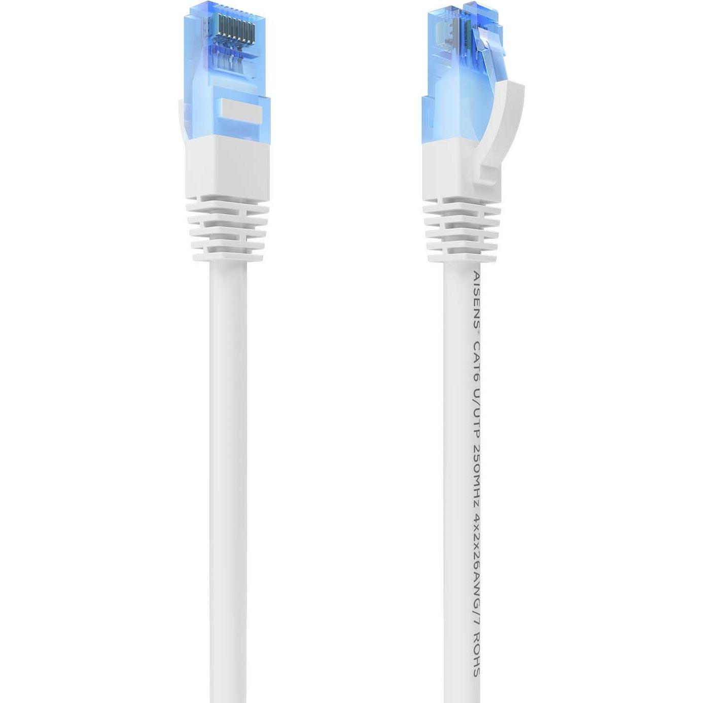 Aisens CABLE RED LATIGUILLO RJ45 CAT.6 UTP AWG26 CCA BLANCO 0.75M (U/UTP, CAT6, 0.75 m), Netzwerkkabel
