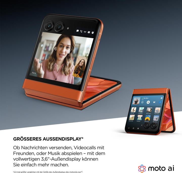 Image du produit Motorola Razr 50 (256 Go, Spritz Orange, 6.90", SIM + eSIM, 5G)