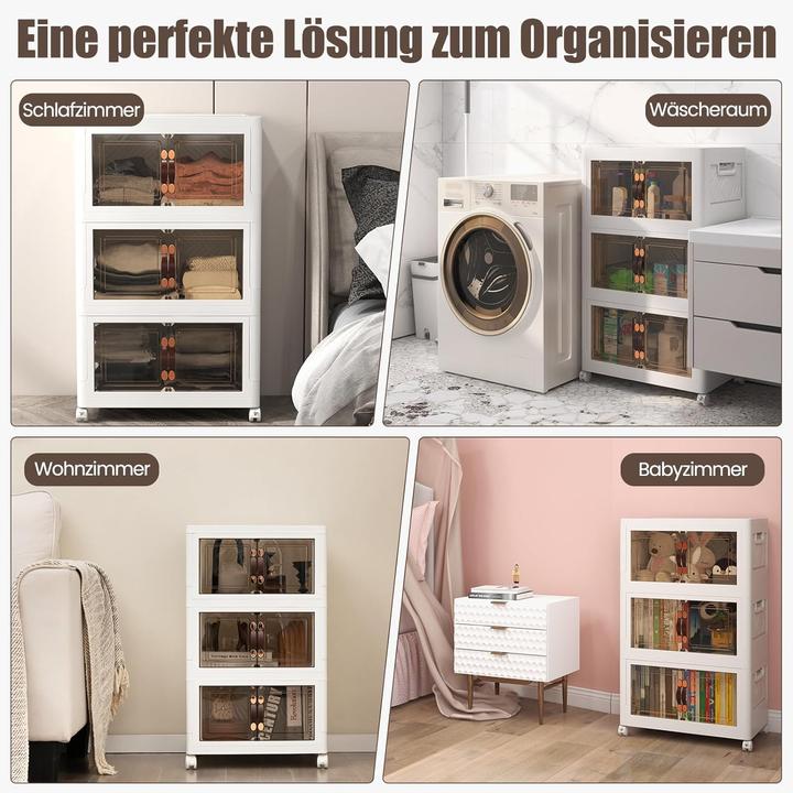 Image du produit Novidarte Bac de rangement empilable avec portes (lot de 2) (2x)