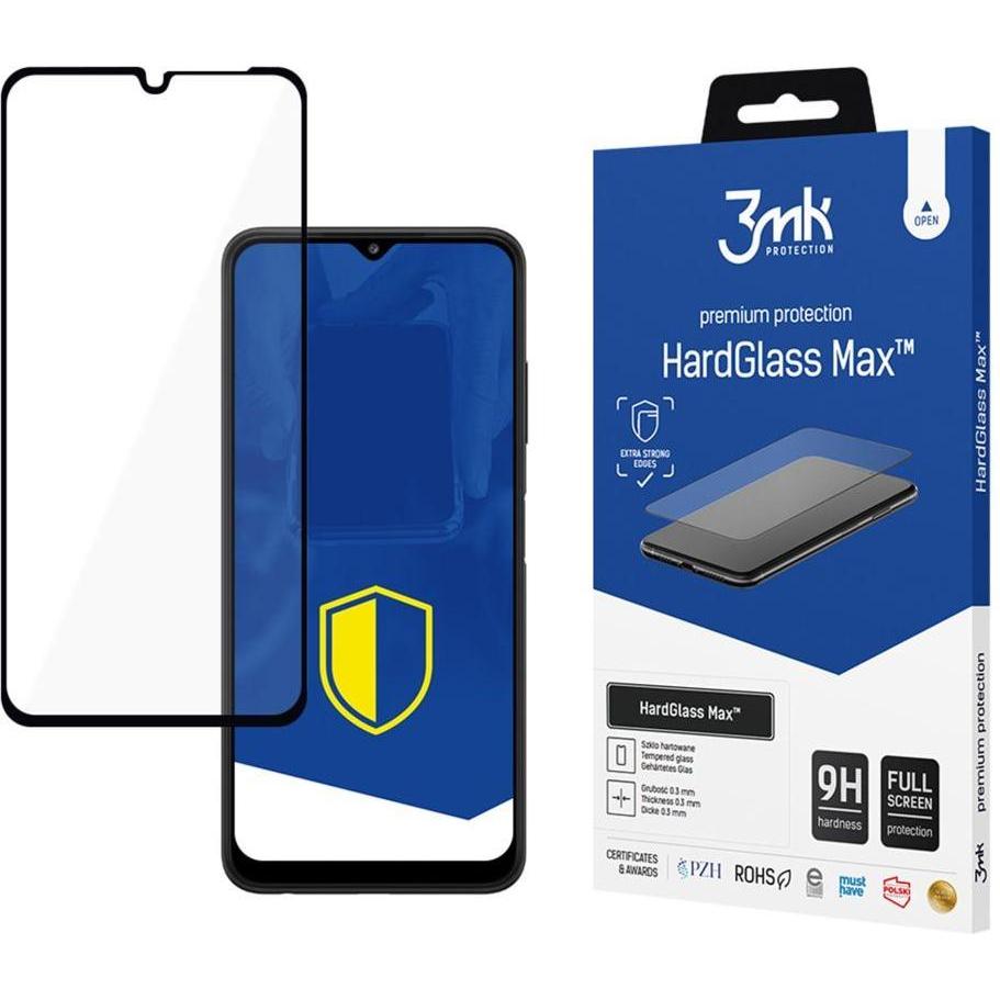 3MK Samsung Galaxy A22 5G - HardGlass Max Black (Samsung Galaxy A22 5G), Pellicola protettiva smartphone, Nero