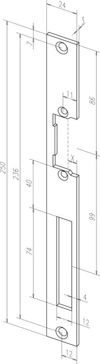 Assa Abloy FF Gâche plate HZ-------33835-01S-964 EST Universel