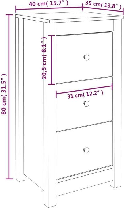 Image du produit vidaXL Sideboard (40 x 40 x 80 cm)