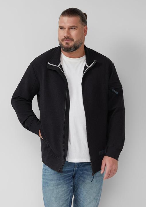 Produktbild s.Oliver Sweatshirt Jacke Melierte Sweatjacke mit Ärmeltasche (3XL)