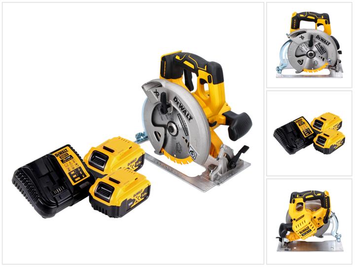 Produktbild DeWalt DCS 570 P2 Akku Handkreissäge 18 V 184 mm Brushless + 2x Akku 5,0 Ah + Ladegerät