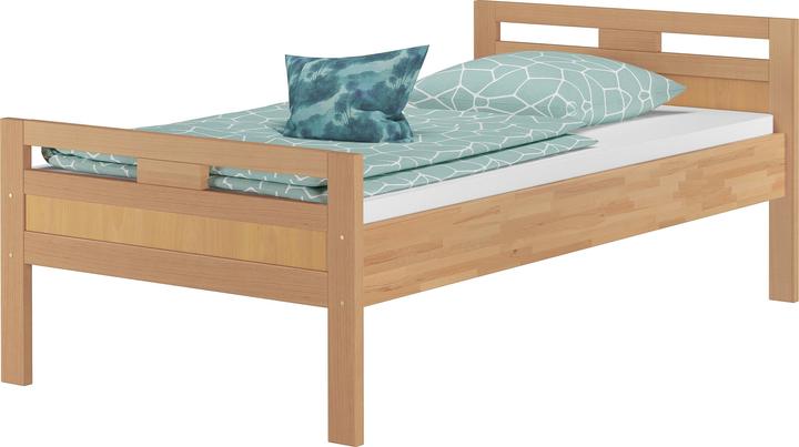 Produktbild Erst-Holz Massivholzbett Seniorenbett Buche natur 100x200 Einzelbett Hohes Bett Komforthöhe 60.74-10 oR (100 x 200 cm)