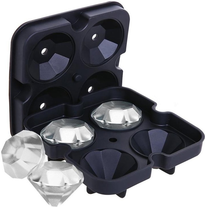 Actual product image PhoneLook Silicone Ice Cube Maker for 4 Creative Diamond Shaped Ice Cubes