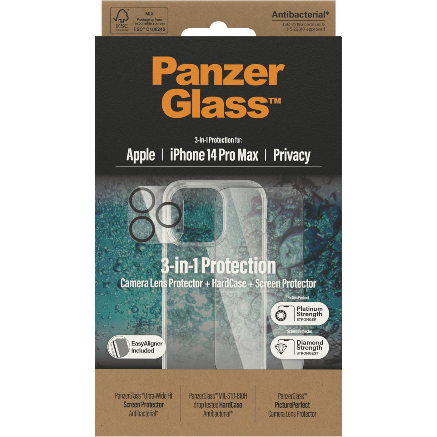 Thumbnail - PanzerGlass 3in1 Privacy Schutzset (1 Stück, Apple iPhone 14 Pro Max), Smartphone Schutzfolie, Transparent