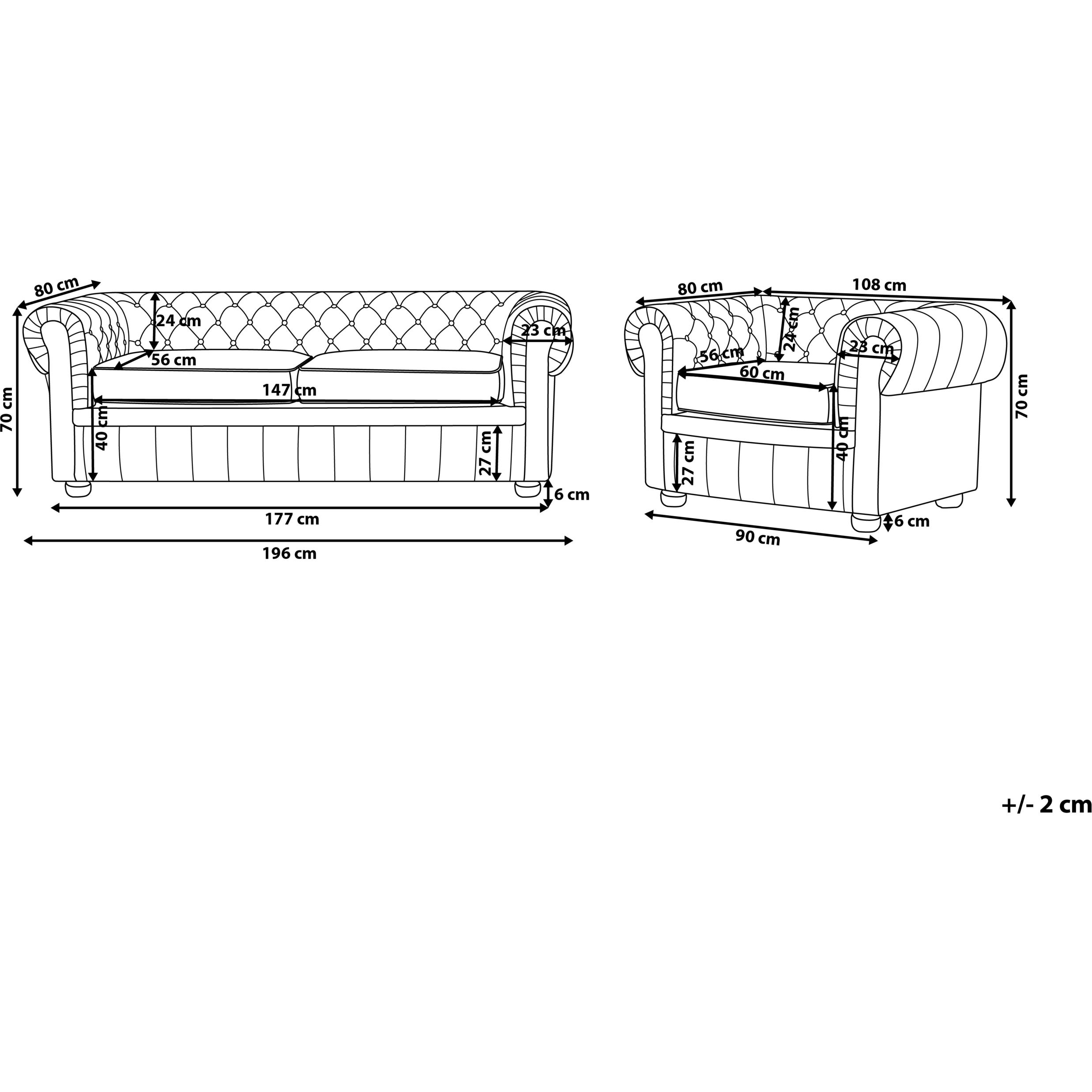Thumbnail - Beliani, Sofa, Chesterfield (Polstergruppe)