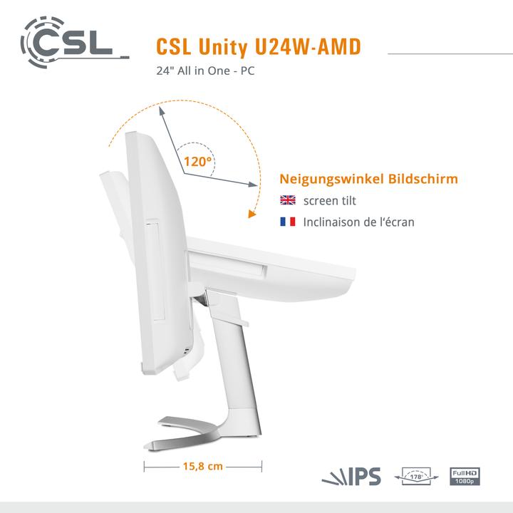 Produktbild CSL AIO Unity U24W-AMD (AMD Ryzen 7 5700G, 32 GB, 2000 GB, AMD Radeon Graphics)