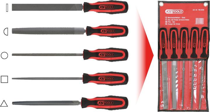 Produktbild KS Tools Werkstattfeilen-Satz. 5-tlg. 140.3000 (Hieb 2, 200 mm)