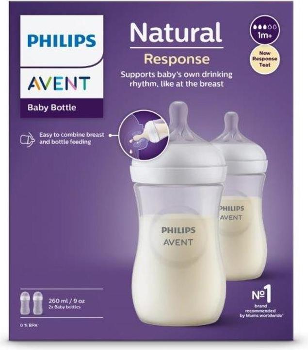 Actual product image Philips Avent SCY903/02 Natural Response Baby Bottle (260 ml)