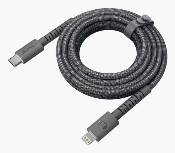 Produktbild Fresh'N Rebel Fresh 'n Rebel USB-C zu Lightning silicon geflochtenes Kabel "FlexWave" 70cm, Storm Grey (0.70 m, 30 W)