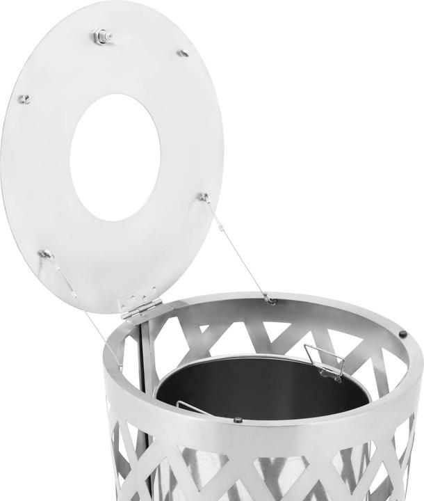 Actual product image Ulsonix Abfalleimer Mülleimer rund Edelstahl / verzinkter Stahl Grau Ø 500 × 800 mm (61 l)