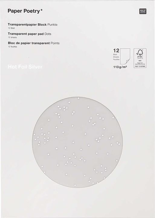 Rico Design Papier transparent "points (113 g/m², 12 x)