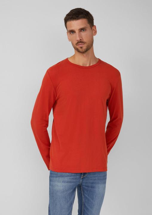 Produktbild s.Oliver T-Shirt Softes Longsleeve mit Crew Neck und Logo-Patch (S)