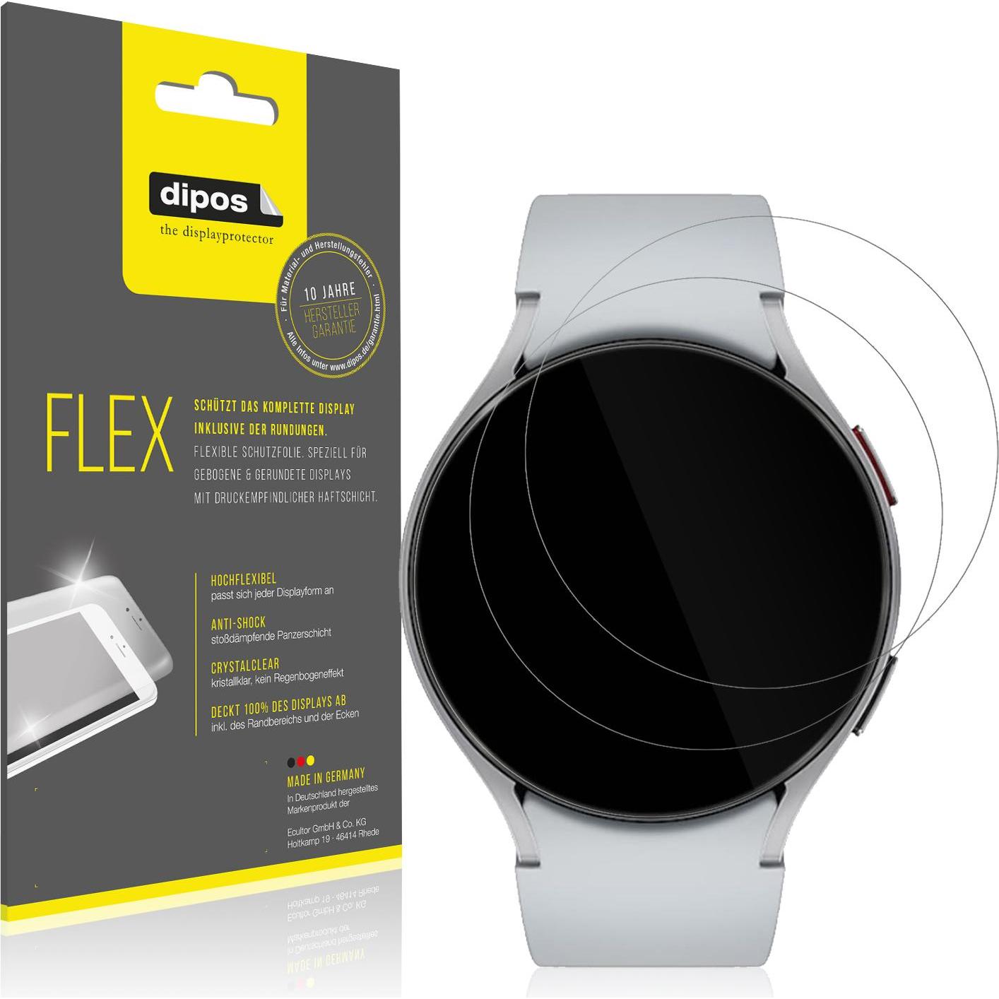 Dipos Displayschutzfolie Full-Cover 3D, Smartwatch Schutzfolie, Transparent