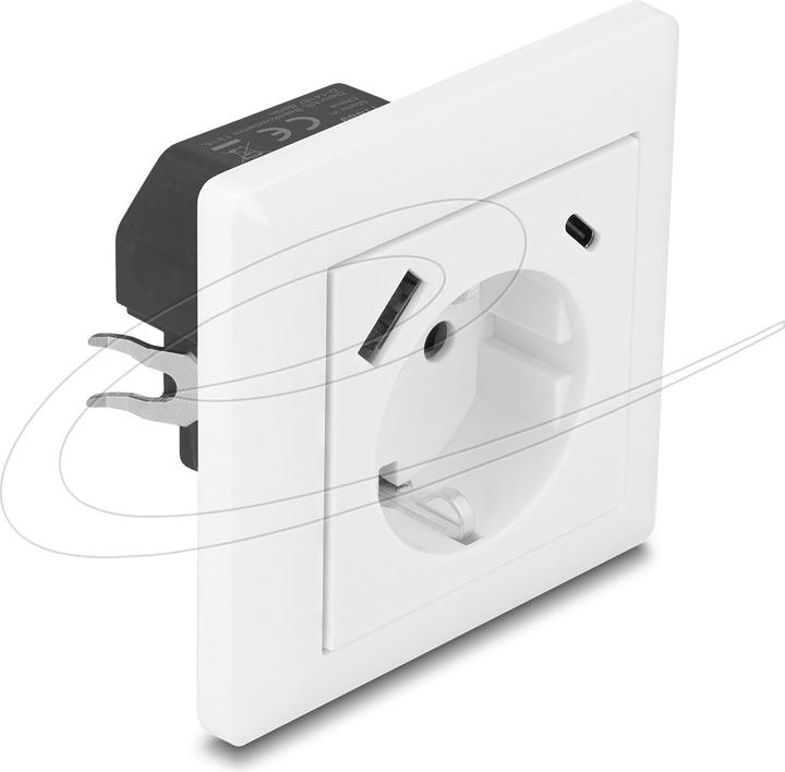 Produktbild Delock Einbausteckdose mit 2 USB Ladeports 3,4 A, 1 x USB Typ-A