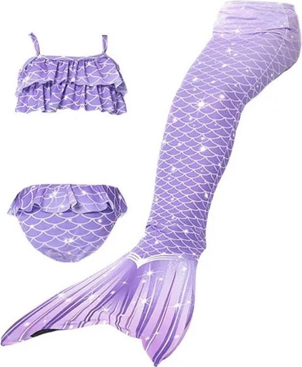 Splash & Fun Meerjungfrauenflosse mit Bikini 130 cm Purple