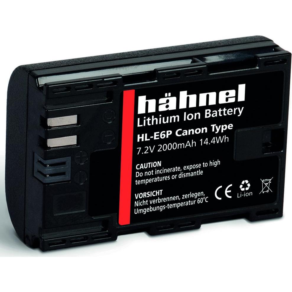 Hähnel HL-E6P 7,2V 2000mAh Ersatzakku Typ Canon LP-E6P (Batteria della fotocamera), Alimentatore fotocamera, Nero