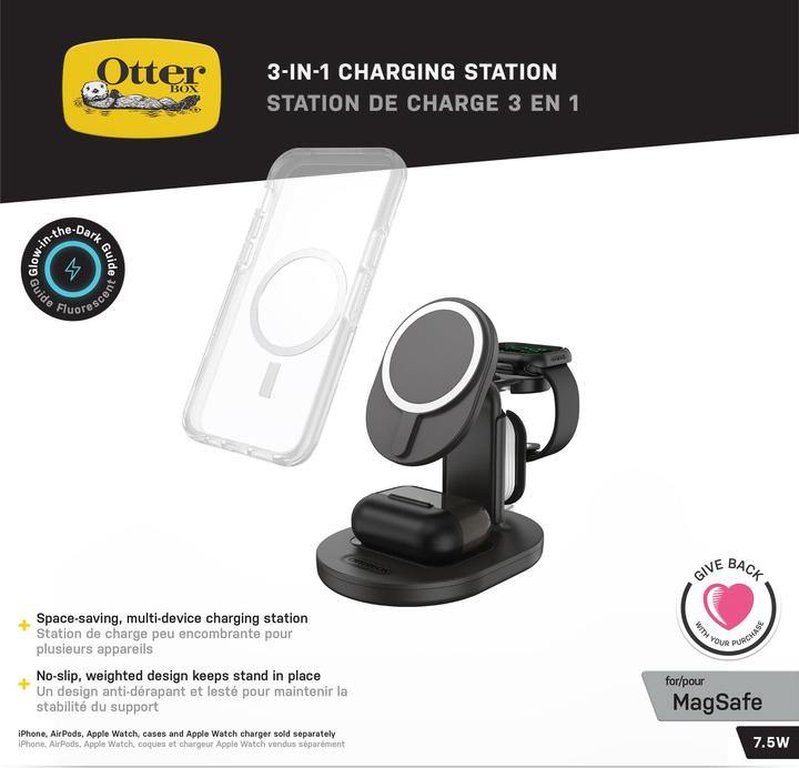 Produktbild OtterBox 3-in-1-Ladestation für MagSafe (ohne Kabel u. Ladegerät) (15 W)