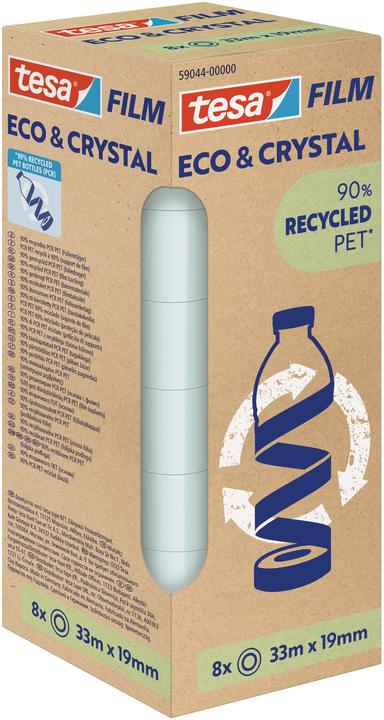 Produktbild tesa tesafilm® ECO & CRYSTAL Klebeband 8 Rollen je 33m:19mm (19 mm)