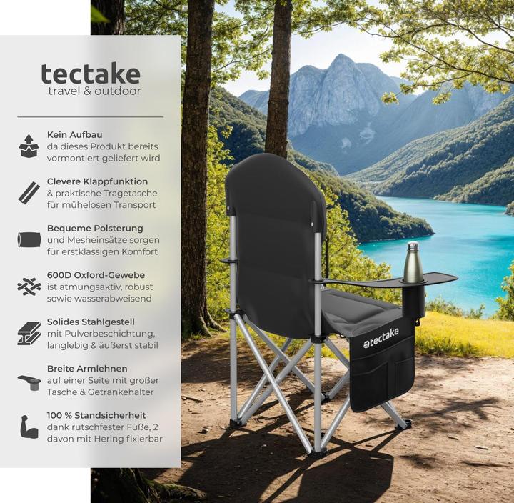 Image du produit tectake Chaise de camping rembourrée pliable MTX