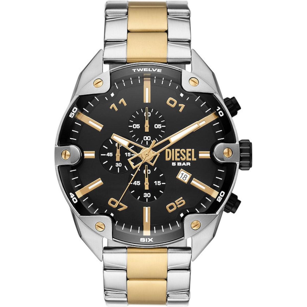 Diesel, Orologio da polso, Spiked, Argento, (Cronografo, 49 mm)