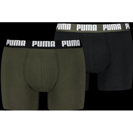 Puma, Herren, Unterhosen, Men Everyday Basic Boxer 2p, Grün, Schwarz, (M)