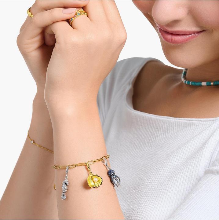 Immagine prodotto Thomas Sabo Ciondolo Charm Octopus con pietre blu (Argento 925)