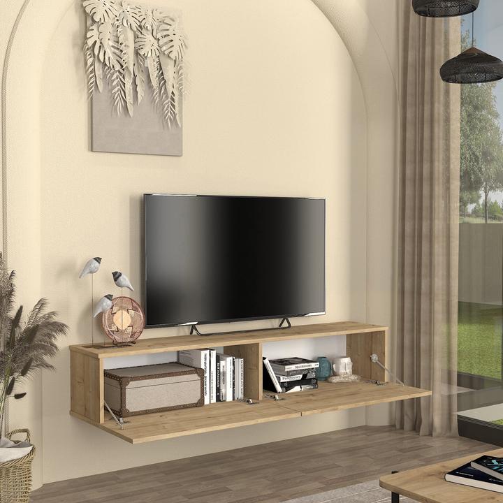Produktbild En.Casa TV-Lowboard hängend Nolven 160x32x30 cm Eicheoptik (160 x 31.50 x 30 cm)