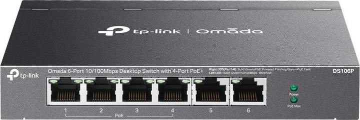 Produktbild TP-Link OMADA 6-PORT 10/100 MBPS DESKTOP SWITCH WITH 4-PORT POE (6 Ports)
