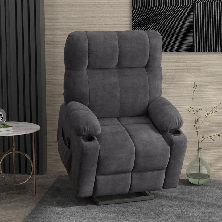 Produktbild Homcom Sessel mit Aufstehhilfe Polyester, Metall Dunkelgrau