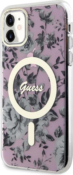 Immagine prodotto Guess GUHMN61HCFWSP Custodia rigida iPhone 11 / Xr 6,1" różowy/rosa Flower MagSafe (Apple iPhone 11)
