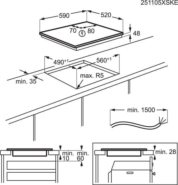Produktbild Electrolux 300 Serie EIB60424CK (59 cm, Induktionskochfeld)