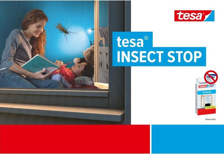 Produktbild tesa Insektenschutz STANDARD Lamellentür, Vorhang mit Klettverschluss, ohne Bohren (120 x 250 cm)