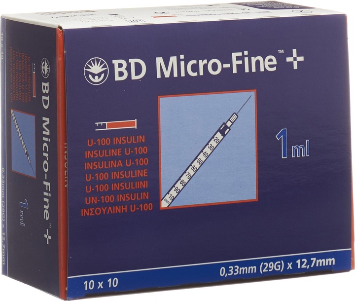 BD + U100 Siringhe da insulina 12,7 x 0,33 mm (Siringa di insulina)