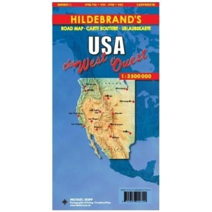 USA West 1 : 3 500 000. Hildebrand's Urlaubskarte, Landkarte