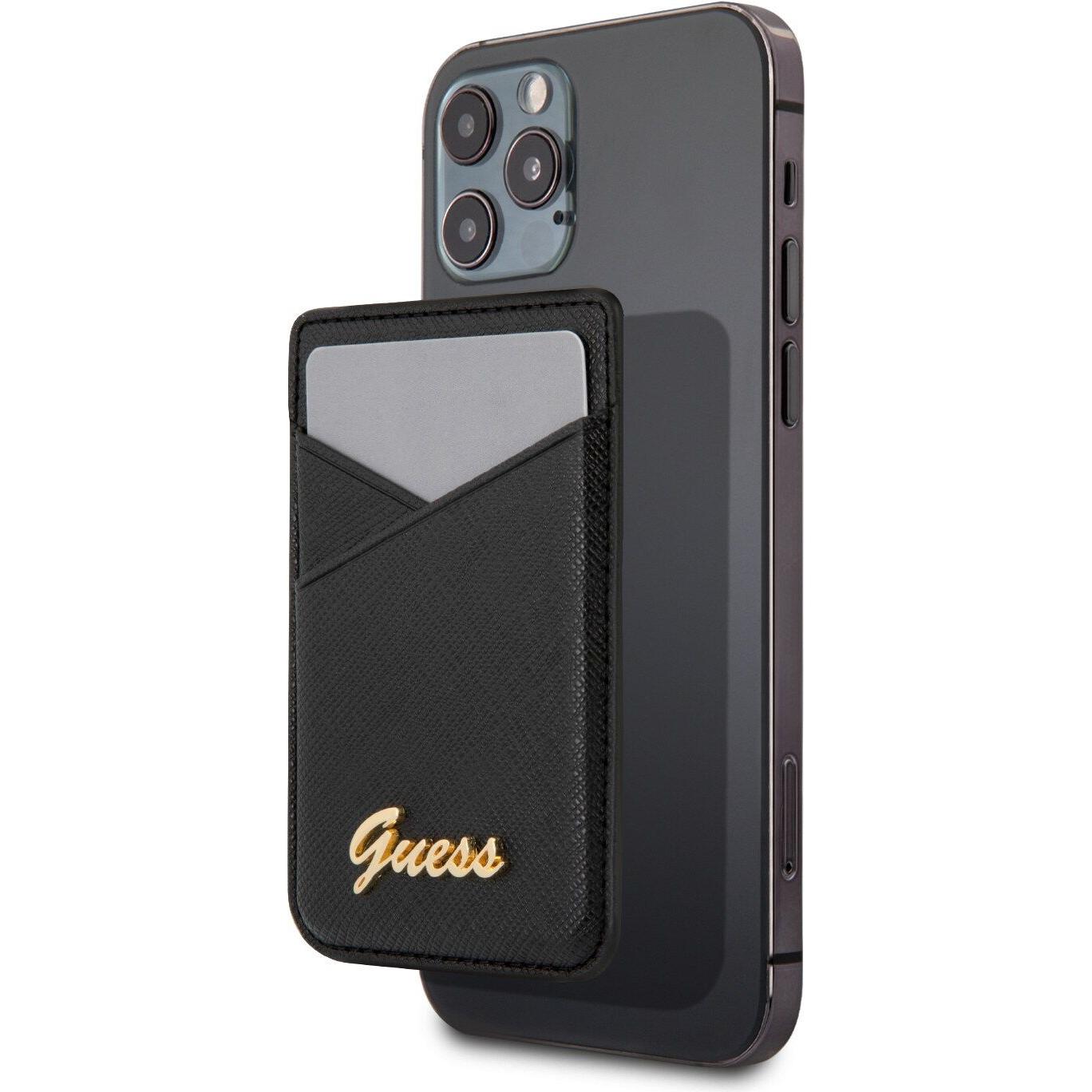 Guess MagSafe Wallet (Universal), Smartphone Hülle, Schwarz