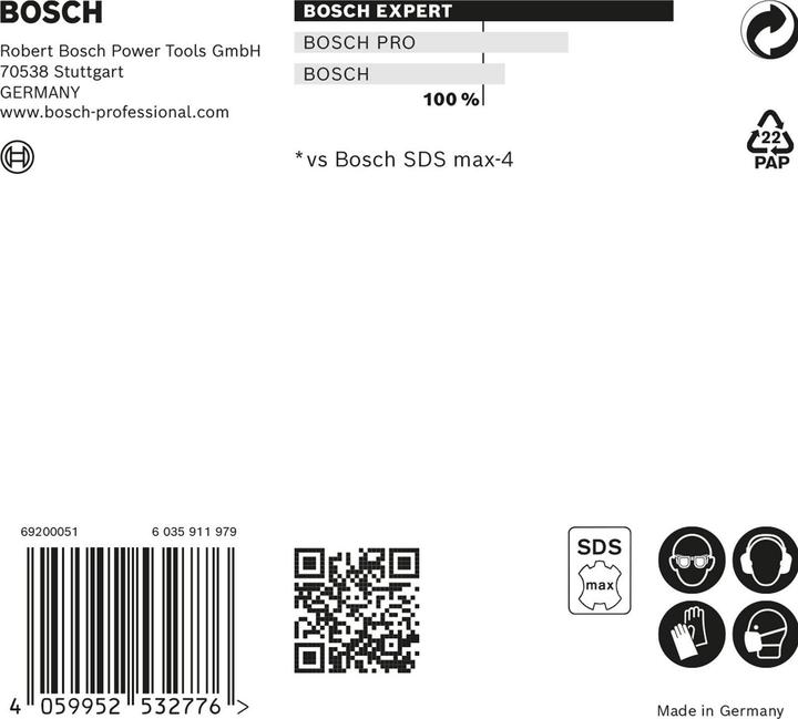 Produktbild Bosch Professional Zubehör EXPERT SDS max-8X Hammerbohrer, 12 x 600 x 740 mm (12 Millimeter)