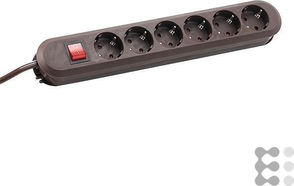 Actual product image Bachmann SMART 6xCEE7/3 br, 1xswitch (6 x, CEE 7/3, 1.50 m)