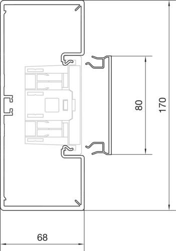 Image du produit Hager TEH BR6517017035 Embase de pont à encoche frontale PVC BR 65x170mm Embase 80m (Conduit, 200 cm)