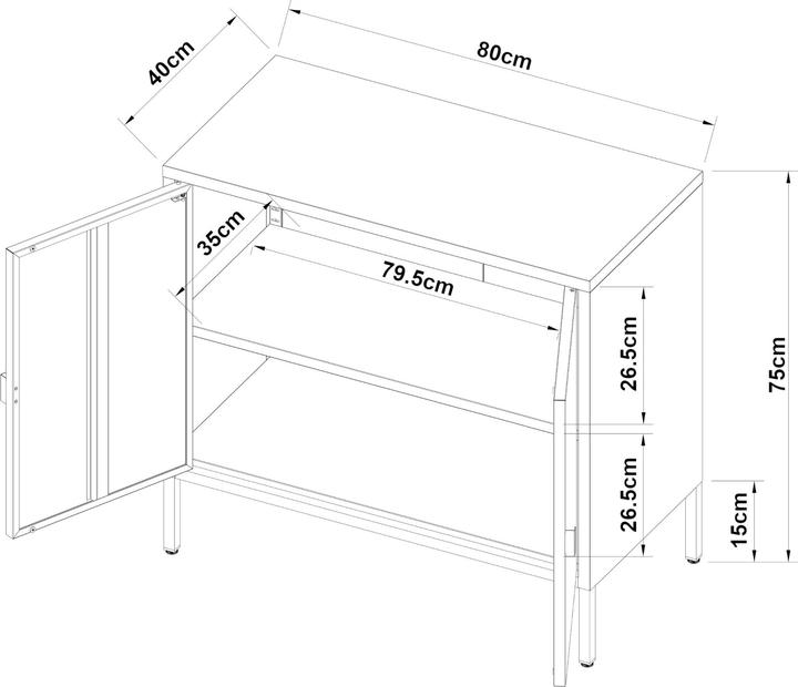 Produktbild En.Casa Hailuoto (80 x 40 x 75 cm)
