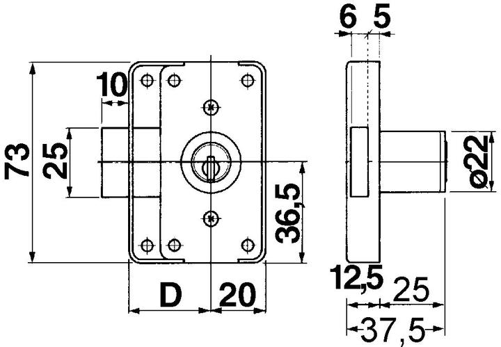 Actual product image Kaba Screw-on deadbolt locks