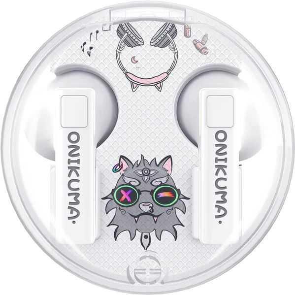 Onikuma Słuchawki douszne gamingowe T301 białe (ANC, 5 h, Wireless)
