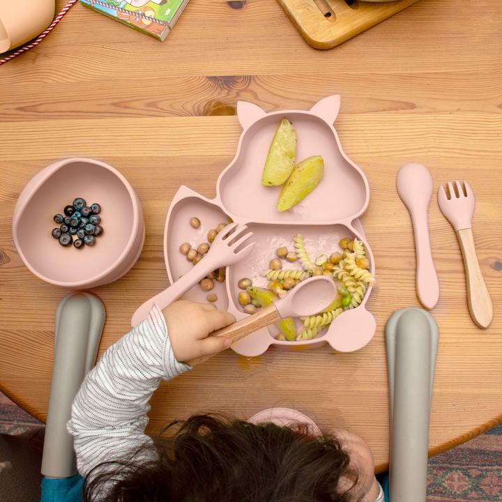 Produktbild Intirilife Baby Geschirr Set mit Lätzchen (8tlg.)