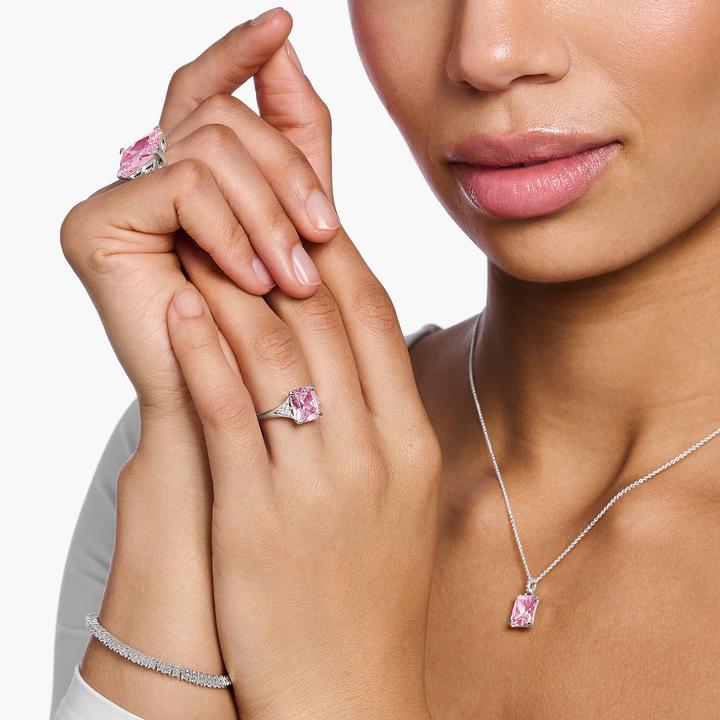 Immagine prodotto Thomas Sabo Anello con pietre bianche e rosa Argento (50, 925 Argento)