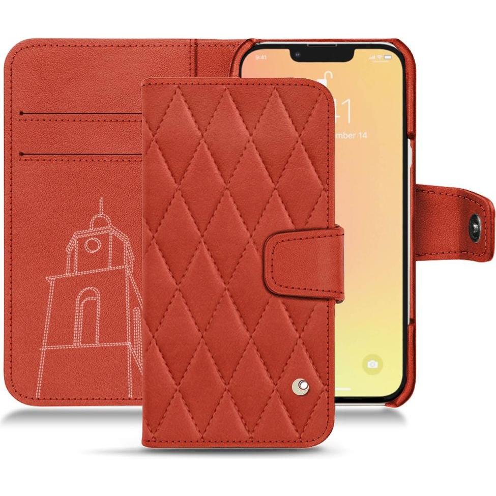 Noreve Lederschutzhülle Wallet (Apple iPhone 13), Smartphone Hülle, Orange