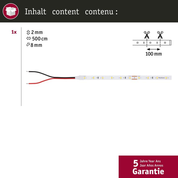 Productafbeelding Paulmann PAUL LED stripverlichting (Warm wit, 500 cm, Interieur)