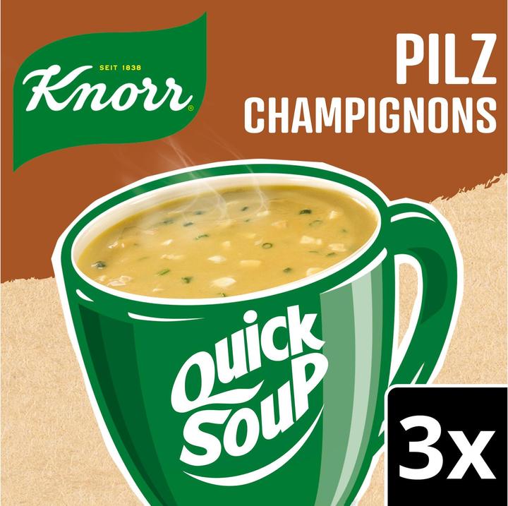 Produktbild Knorr Quick Soup Pilz, Pilzsuppe mit Champignons & Kräutern, fein & crèmige Suppe, schnell zubereitet