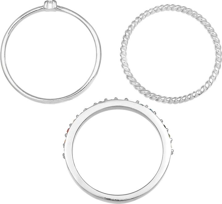 Produktbild Elli Kristall Ring, Multi-Color, Ring Set (64, 925 Silber)